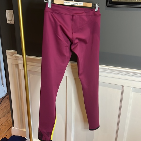 Reebok CrossFit leggings color block yellow and purple - Picture 3 of 8